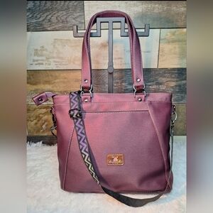 Handmade By Katie Purple Tote Bag W/ Crossbody NWOT
